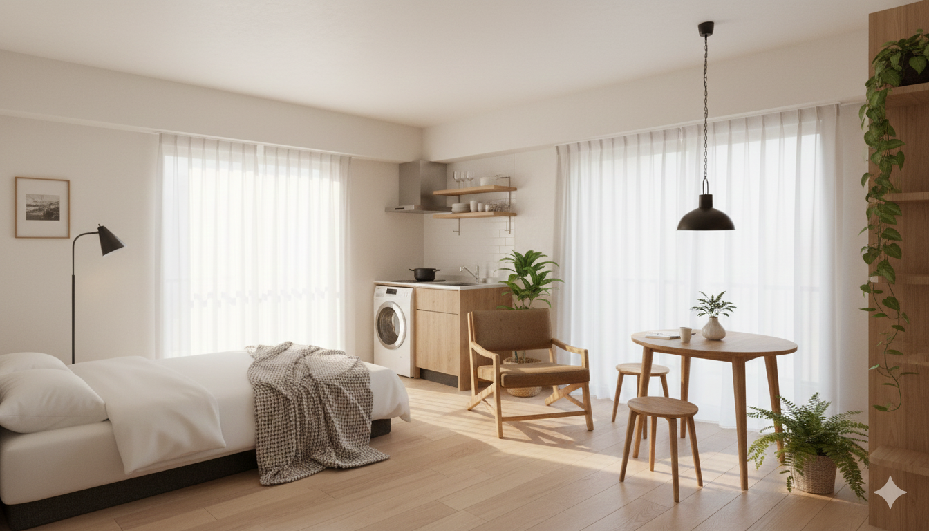 一人暮らしのワンルーム全体のイメージ