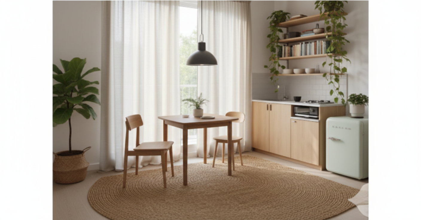 ダイニングとキッチンがある一人暮らしの部屋